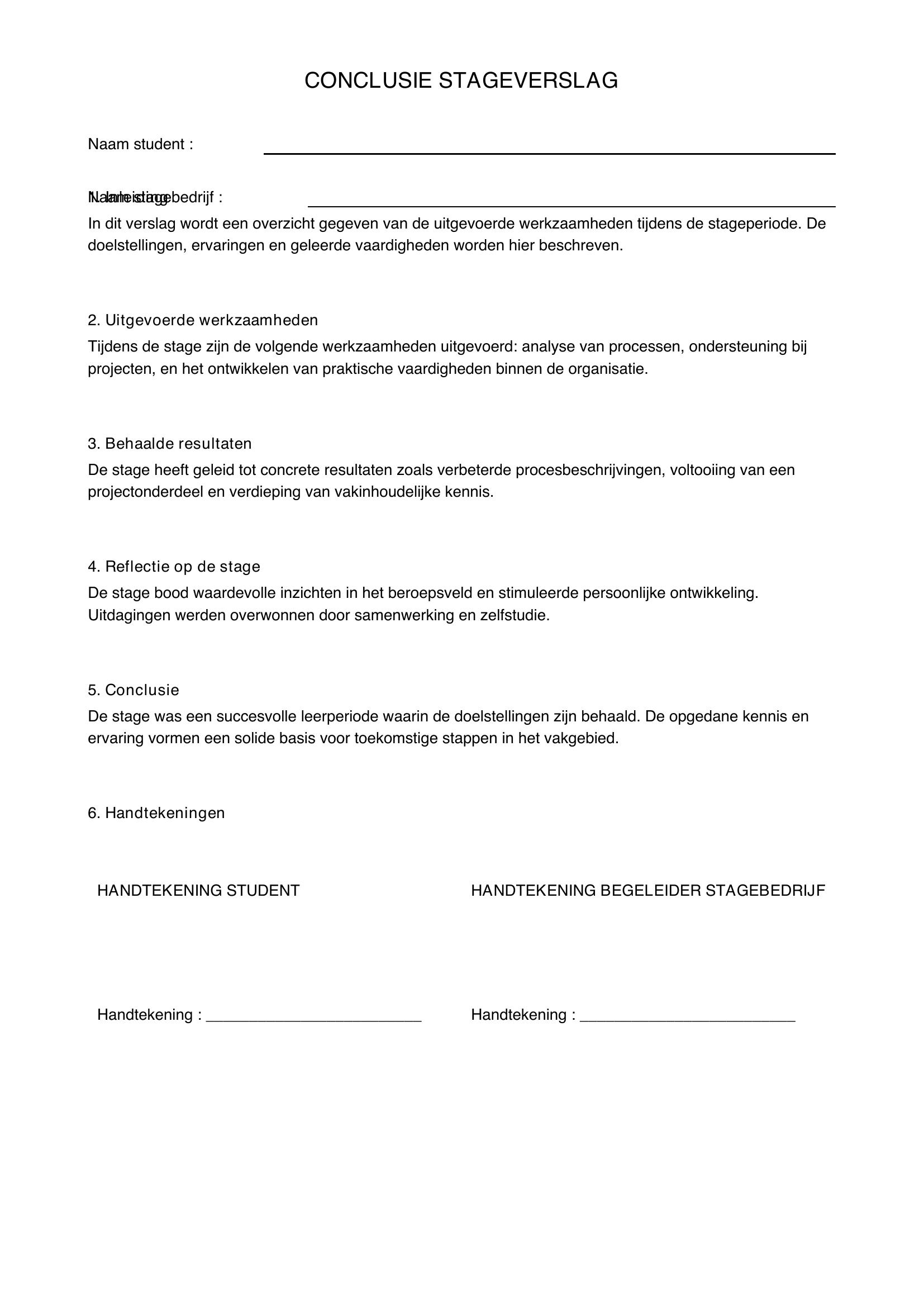 Conclusie Stageverslag