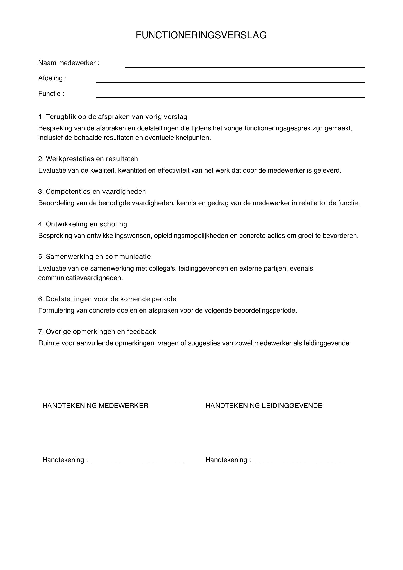 Functioneringsverslag