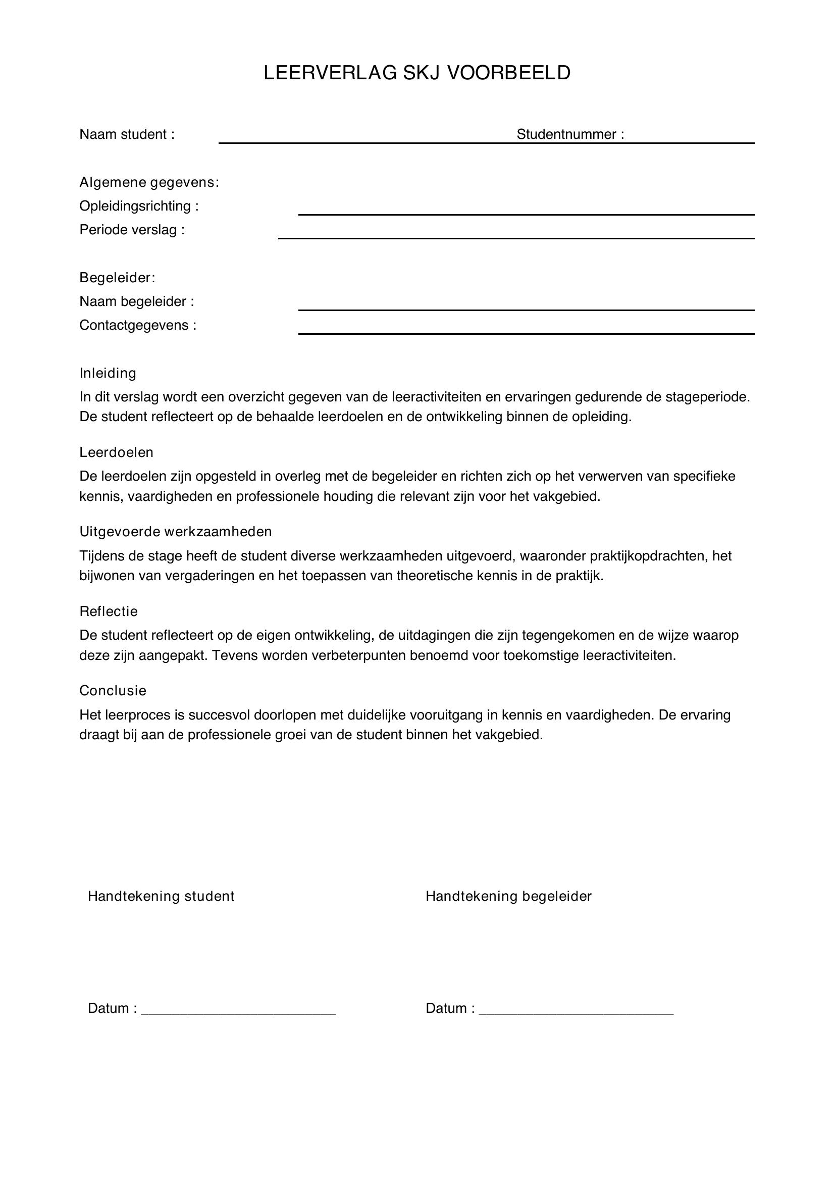 Leerverslag Skj Voorbeeld
