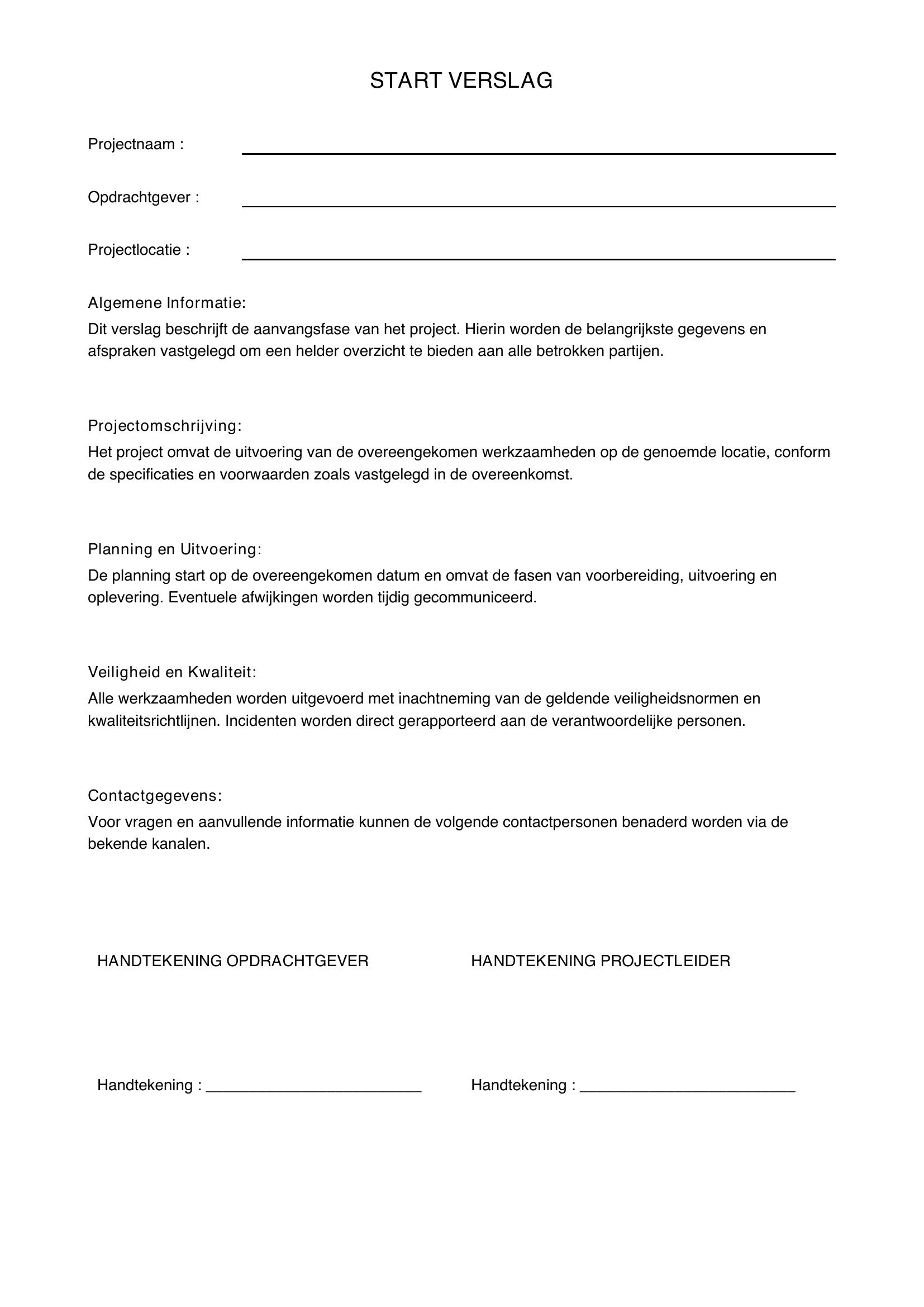 Start Verslag
