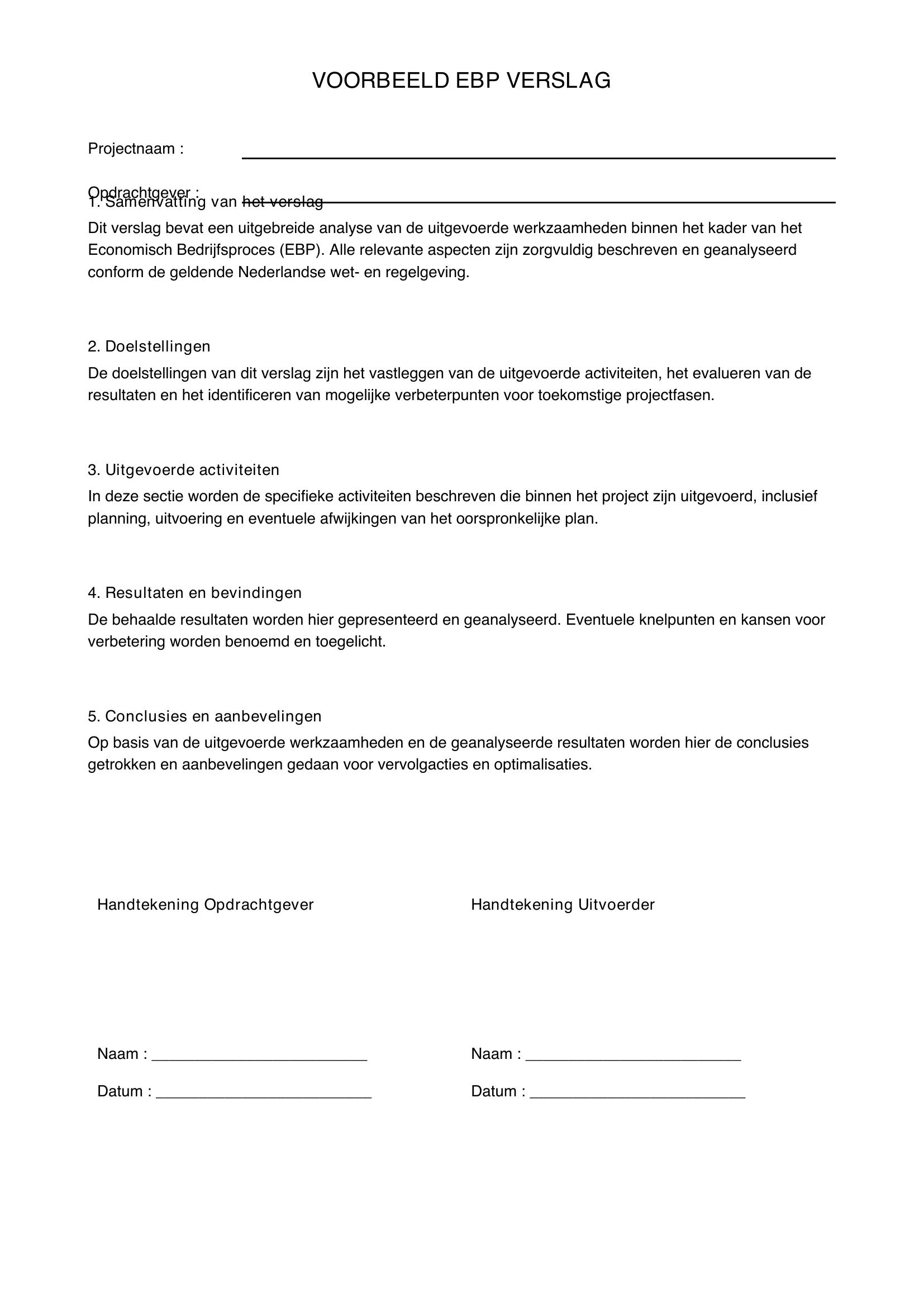 Voorbeeld Ebp Verslag